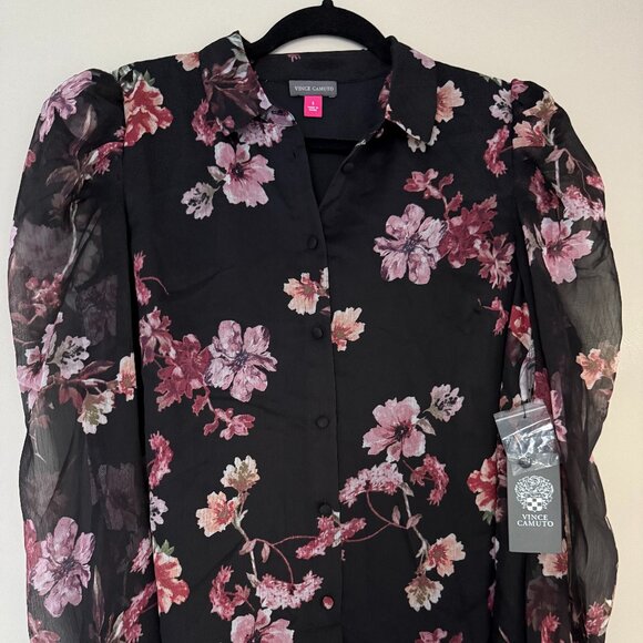 NWT Vince Camuto Floral Blouse - Picture 1 of 5